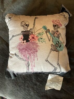 Skeleton decorative pillow